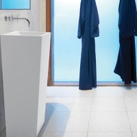 Rectangle Pedestal Sink, Angled Sides