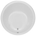 Round Bathtub, End Drain, Modern Flat Rim