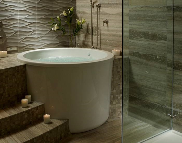 Jasmine 3 Installed with Freestanding Tub Faucet