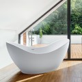 Dramatic Double Slipper Tub with Curving Sides