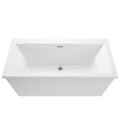 Modern Rectangle Freestanding Bath with Wide Deck