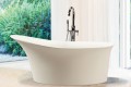 Lily Curving Oval Bath with Freestanding Faucet Installed Behind the Tub