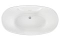 Top View - Oval Bathtub with Center-Side Drain, Two Backrests