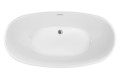 Top View - Oval Bathtub with Center-Side Drain, Two Backrests