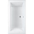 Modern Rectangle Bathtub, Center Side Drain, Decorative Rim