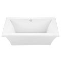 Rectangle Freestanding Bathtub with Flat Rim, Curving Sides