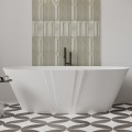 Oval Freestanding Bath with Center Art Deco Raised Design