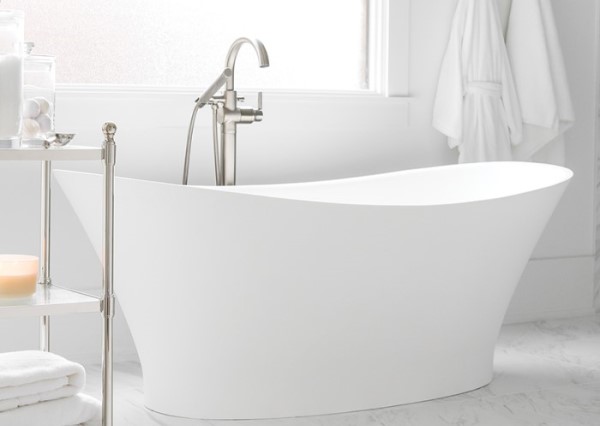 MTI Mallory Mallory Matte White Freestanding Double Slipper Tub