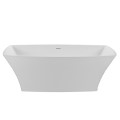 Marcel 402 Rectangle Bath with Sides that Curve Out, Flat Thin Rim