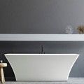 Rectangle Bath with Sides that Curve Out, Flat Rim