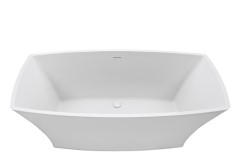 Marcel 402 Rectangle Bath with Sides that Curve Out, Flat Thin Rim