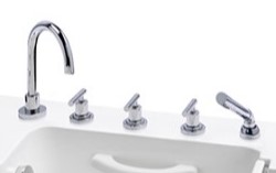 Tub Spout, Hot & Cold Handle, Diverter Handle and Hand Shower