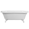 Freestanding Bath with Center Drain and Chrome Feet