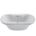 Freestanding Bath with Center Drain and Faucet Deck