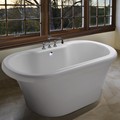 Freestanding Bath with Center Drain and Faucet Deck