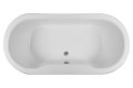 Top View, Oval Bath with Center-Side Drain