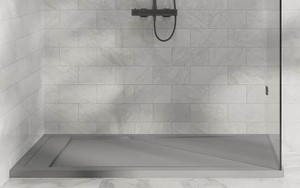 Shower Base in Mineral Composite, Matte Gray