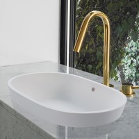 Oval Semi-recessed Sink with Angled Rim