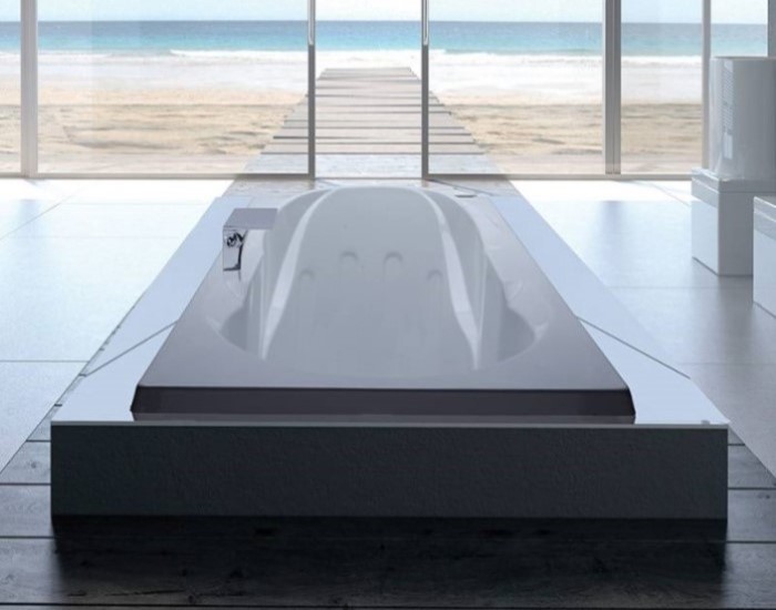 Rectangle Tub with Oval Bathing Area, Raised Backrests