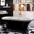 Freestanding Bath with Center Drain and Faucet Deck