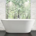 Contemporary Oval Bath with Angled Sides, Flat Rim