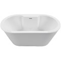 Oval Freestanding Bath, Angled Ends, Modern Flat Rim, Wide Deck Area