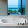 Modern Oval Bath With Flat Rim, Shown as a Drop-in Tub