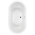 Oval Bathtub, Center Side Drain, Modern Flat Rim