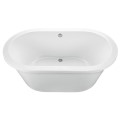 Oval Freestanding Bath with Center Drain, Flat Rim