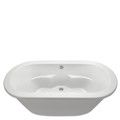 Oval Freestanding Bath with Armrests, Center Drain, Flat Rim