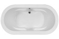 Oval Bath with Center-Side Drain, Armrests