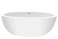 Modern Oval Bath with Flat Rim
