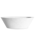 Opal Quiz Shown in White, Angled Sides, Flat Rim