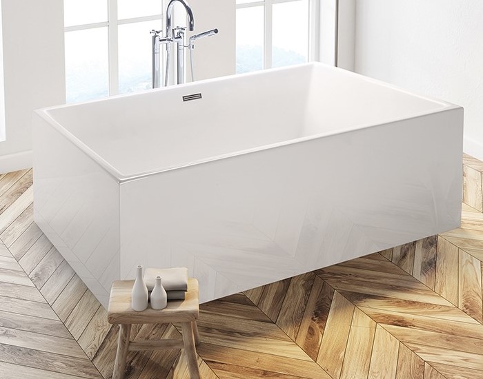 Modern Rectangle Freestanding Bath with Straight Sides
