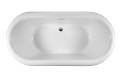 Top View, Oval Bath with Center-Side Drain, Rolled Rim