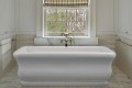 Parisian 1 Installed with Traditional Freestanding Tub Faucet Centered Behind the Tub