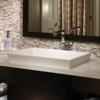 Rectangle Semi Recessed Sink with Flared Sides
