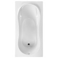 Rectangle Bathtub, End Drain, Oval Bathing Area, Raised Back Rest