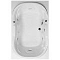 Rectangle Bath, Center Drain, Raised Backs