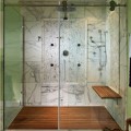 Multi Threshold Corner Shower with Teak