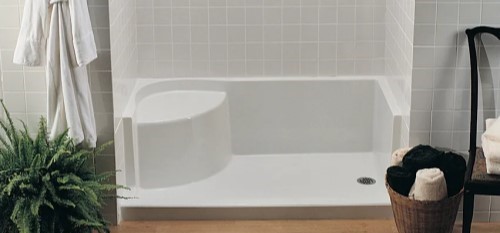 Shower Pan with Corner Seat