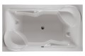 Rectangle Bathtub with 2 Seats, Center Drain, 2 Backrests