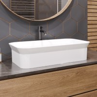 Rectangle Vessel Sink, Sides Angle Out then Angle in Towards the Bottom