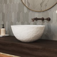 Tall, Round Vessel Sink, Textured Sides