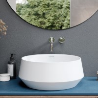 Round Vessel Sink, Sides Angle Out then Angle in Towards the Bottom