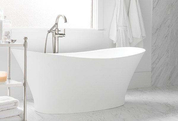 Aquatica Aura Mini Round Freestanding Solid Surface Bathtub