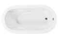 Oval Bathtub with Raised Backrest, End Drain