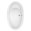 Modern Oval Bath, Center Side Drain, Rolled Rim