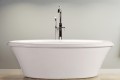 Victoria 4 Installed with Nodern Freestanding Faucet Centered Behind the Bath