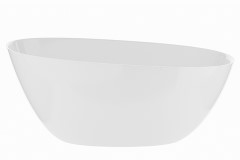 MTI Walker 2 Modern Slipper Freestanding Bath, End Drain, Solid Surface Mineral Composite